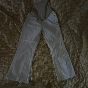 AG Adriano Goldschmied White Cropped Jeans